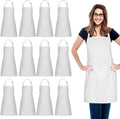 Jubatus 12 Pack Cotton Aprons with Pockets for Cooking and More