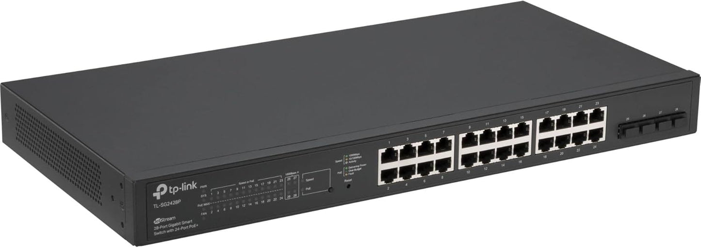 TP-LINK Switch TL-SG2428P 24xGBit/4xSFP Managed PoE+ Switch