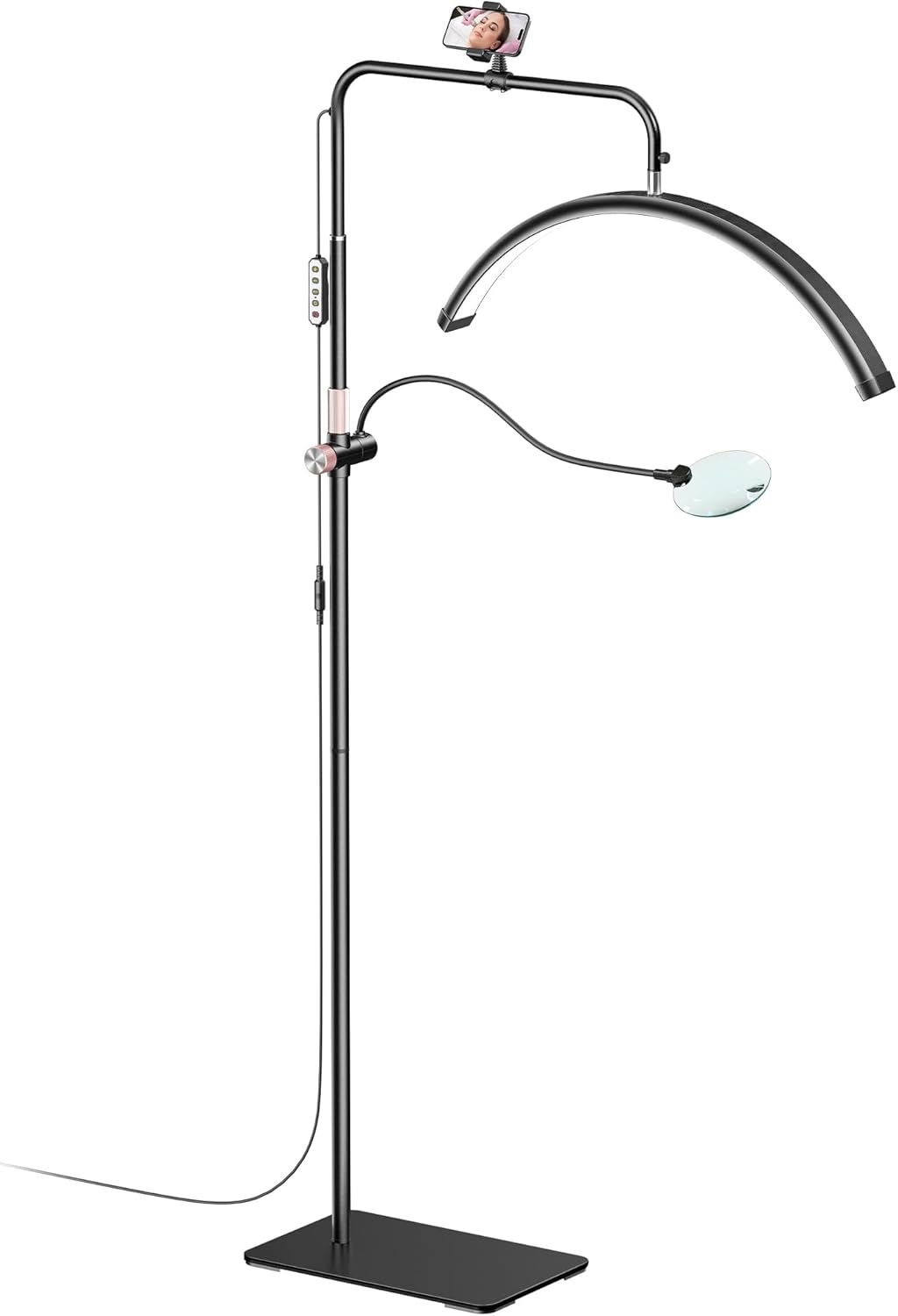 Half Moon Lash Light with Adjustable LED and 4X Magnifier