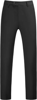 Mens Front Flat Casual Dress Pants Slim Fit - Wrinkle Free Classic