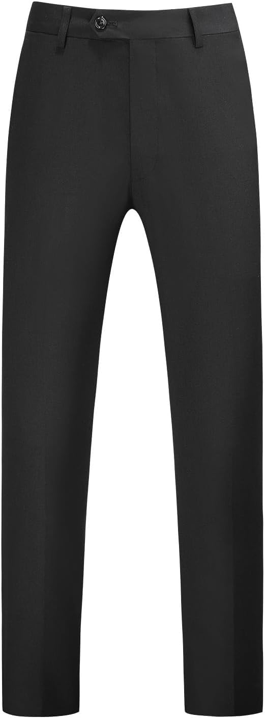 MOGU Mens Front Flat Casual Dress Pants Slim Fit for All Occasions