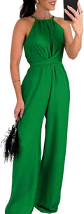 CHICME Women's Sexy Halter Jumpsuit - Flattering Wide Leg Summer Fit
