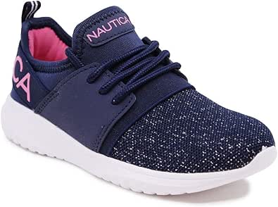 Nautica Kids Girls Metallic Fashion Sneaker Lace-Up Athletic Shoe