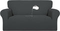 PureFit Waterproof Couch Cover Slipcovers for Loveseat, Dark Gray