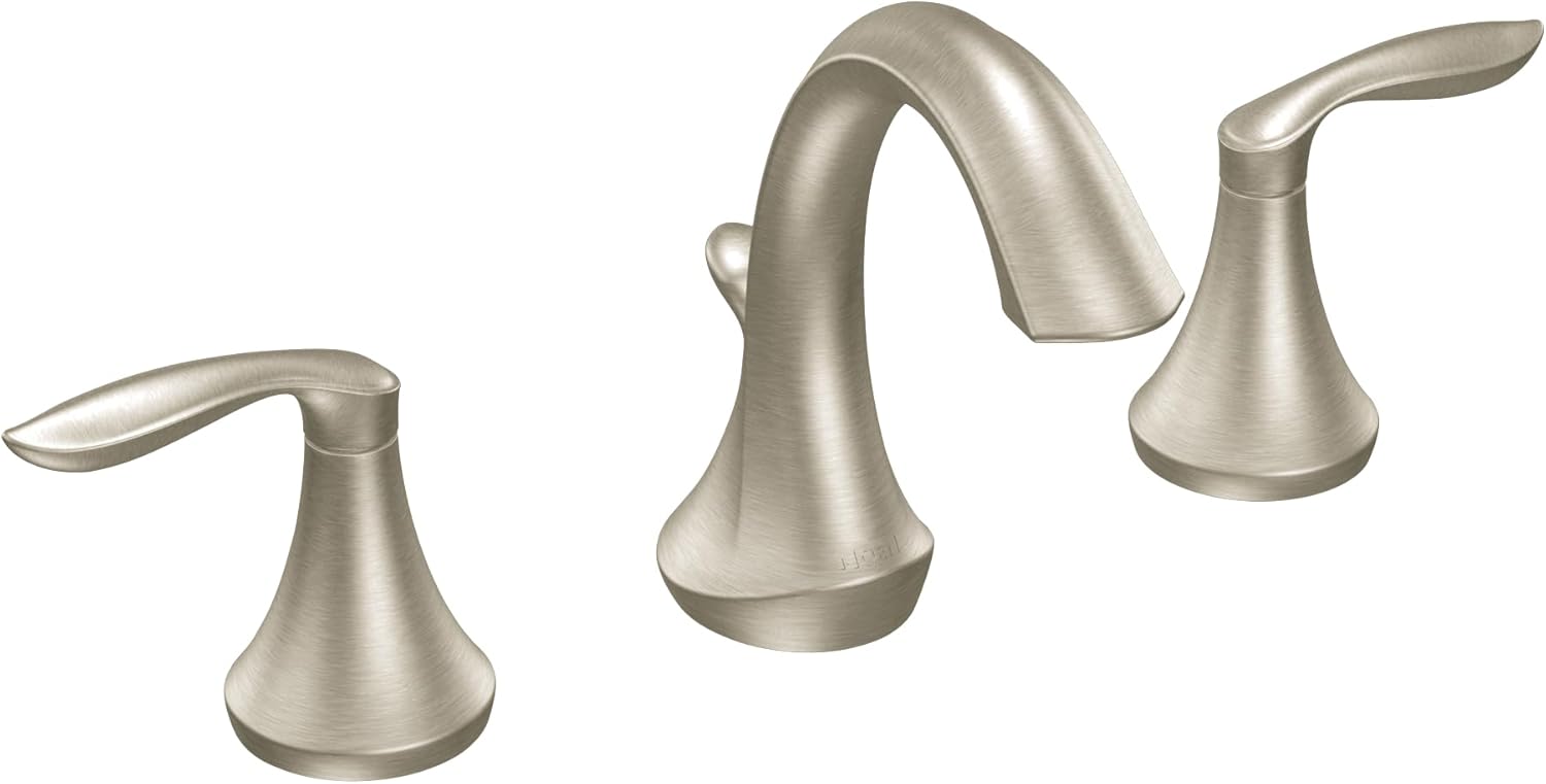 Moen Eva Brushed Nickel Two-Handle High-Arc Bathroom Faucet