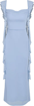 CIDER Formal Dresses for Women Maxi Mesh Ruffle Dress - 2025