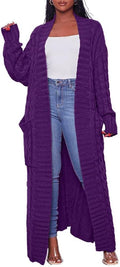 Long Sweaters for Women Open Front Chunky Cable Knit Cardigan