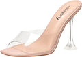 vivianly Womens Clear Heels Sandals Transparent Stiletto - Versatile 4