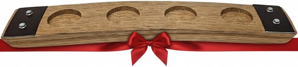Barrel Stave Premium Whiskey Flight Tray for Connoisseurs