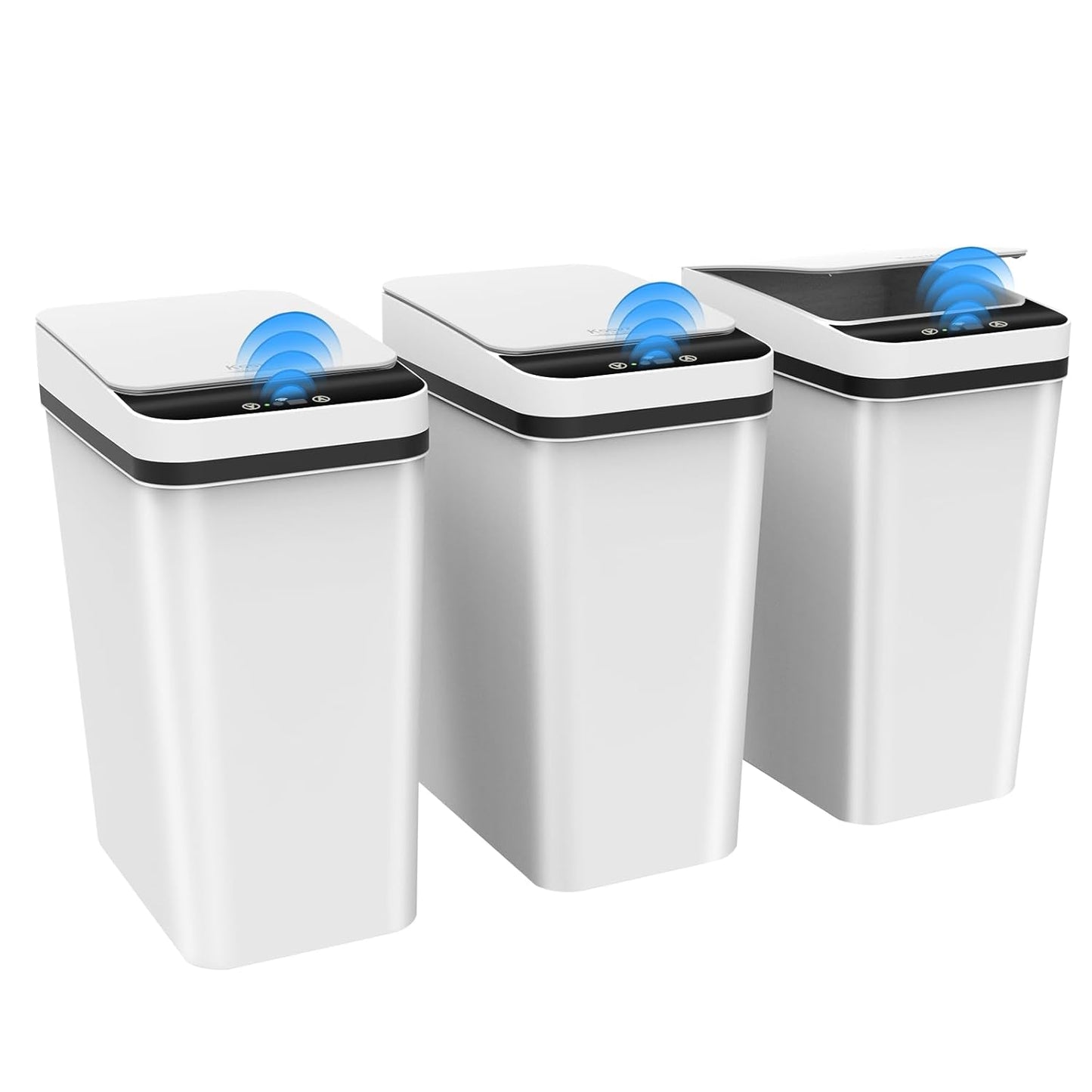 Automatic Small Bathroom Trash Can with Lid - 3 Pack Touchless