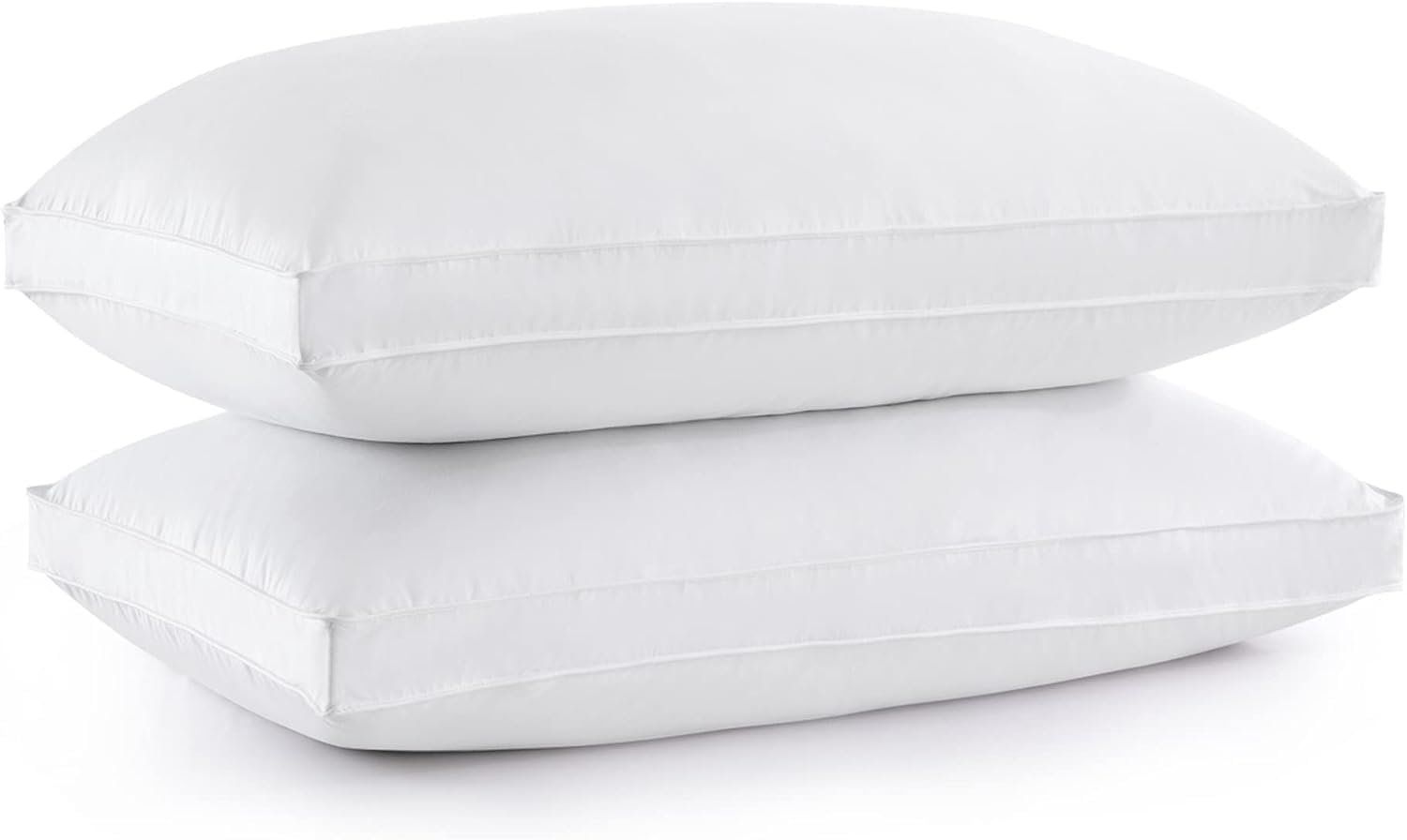 Goose Down Feather Pillows for Sleeping, Soft Gusseted Queen Set