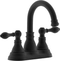 Two Handle Bathroom Sink Faucet Matte Black Centerset - Sleek 3 Hole