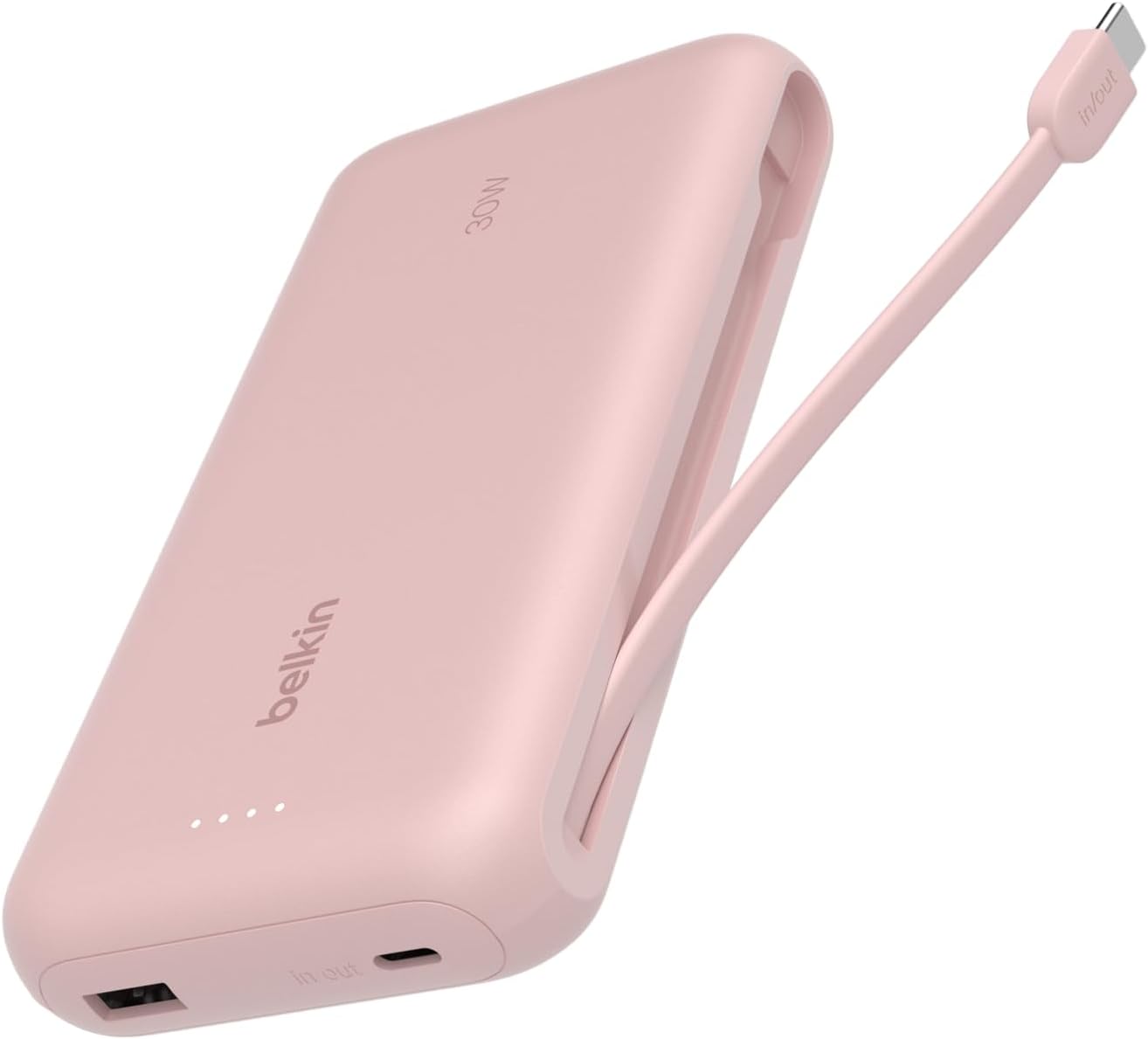 Portable Charger 20000 mAh with Integrated Cable for Fast Charge