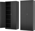 Metal Storage Cabinet 72 in Tall Steel File Cabinet - Lockable Black