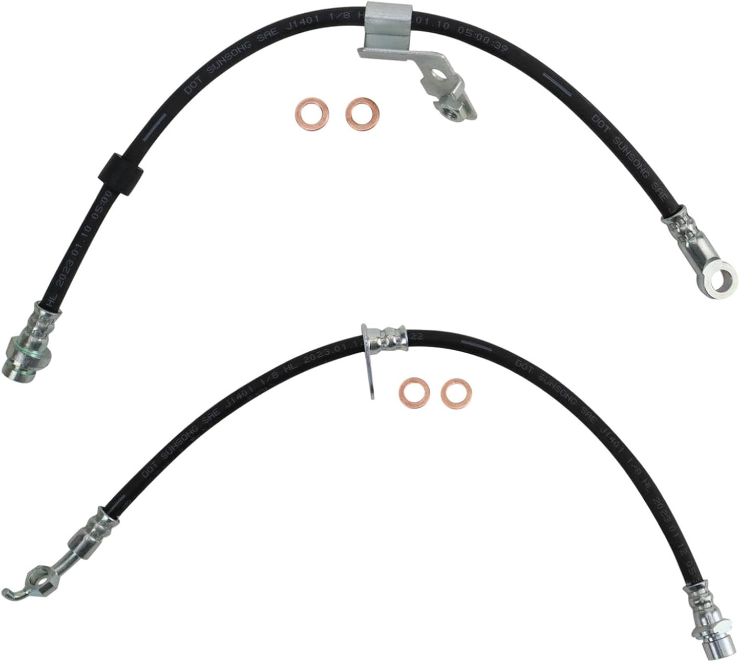 TRQ Front Brake Hose Set for 1996-2003 Toyota RAV4 Models