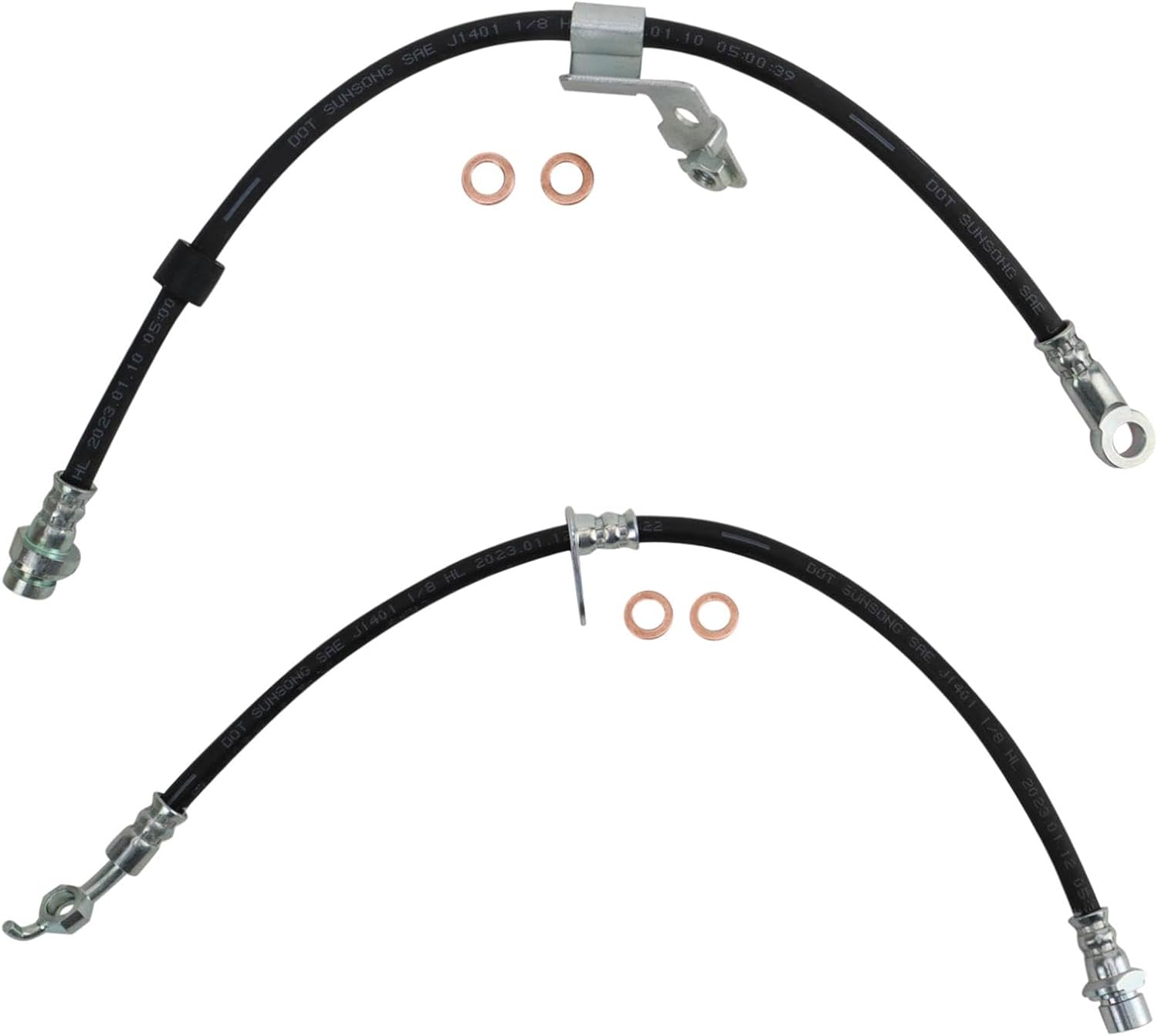 TRQ Front Brake Hose Set for 1996-2003 Toyota RAV4 Models