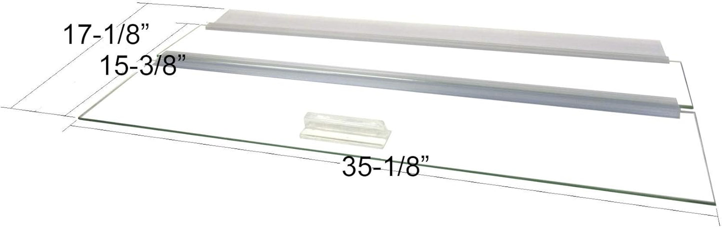 Glass Canopy for Aquariums Without Center Braces, 36in L x 18in W