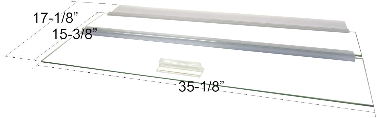 Glass Canopy for Aquariums Without Center Braces, 36in L x 18in W
