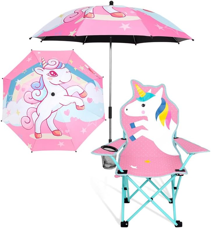 KABOER Kids Outdoor Folding Lawn Chair with Cup Holder