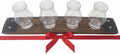 Premium 4 Glass Whiskey Flight with Glencairn Glasses - Red Mahogany
