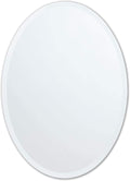 Better Bevel Frameless Oval Mirror 24 in x 36 in - Clean Beveled Look