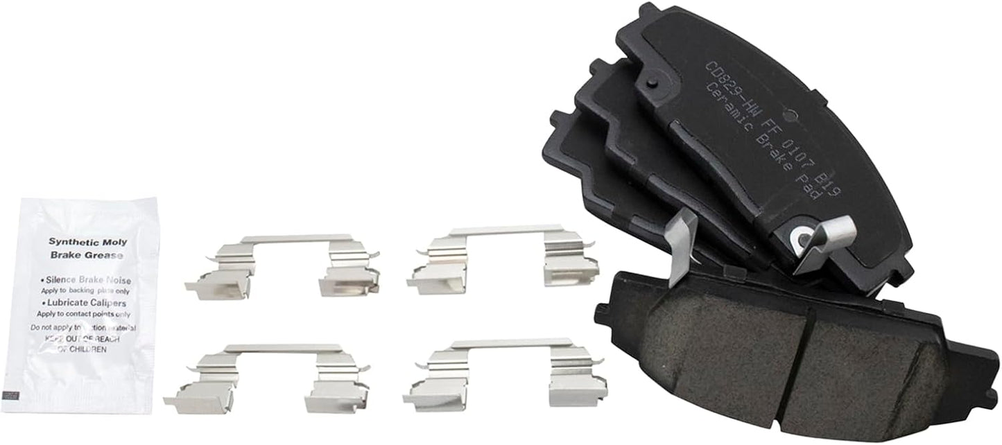 TRQ Front Brake Pads Ceramic Hardware for Acura RSX & Honda Civic