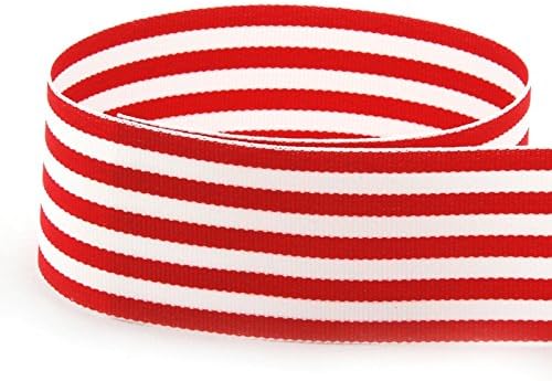 USA Made 1-1/2 Red & White Monarch Striped Grosgrain Ribbon