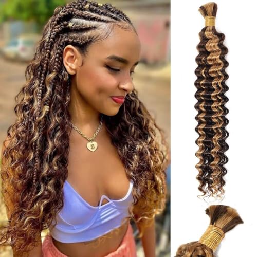 Ombre Human Braiding Hair Deep Water Wave for Boho Braids