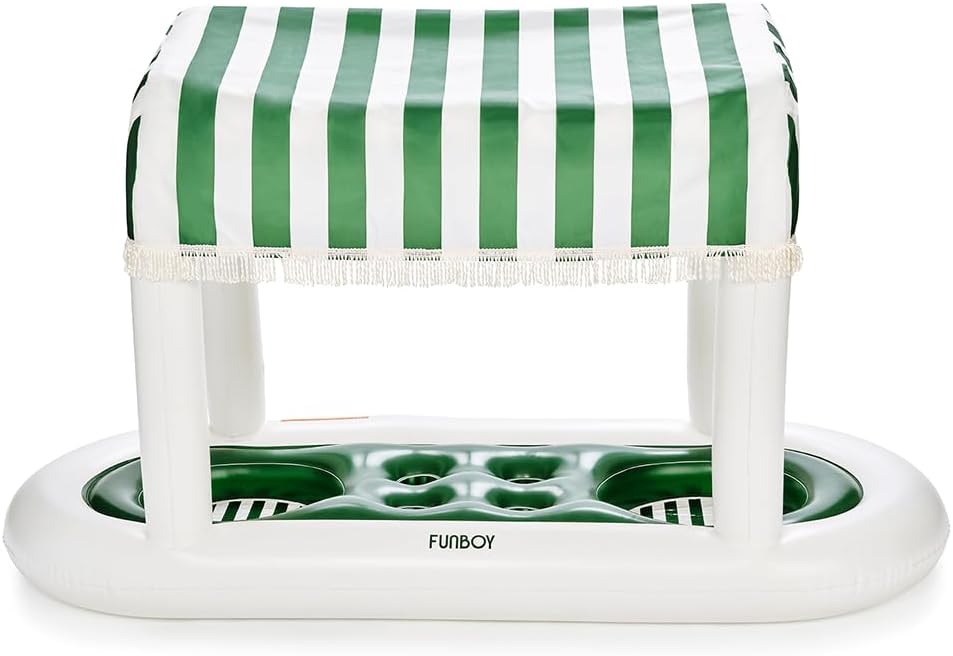 Giant Floating Green Cabana Stripe Drink Station for Parties