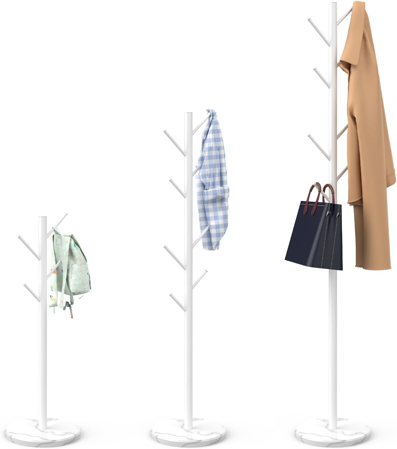 Heavy Duty Coat Rack with Natural Marble Base for Stability