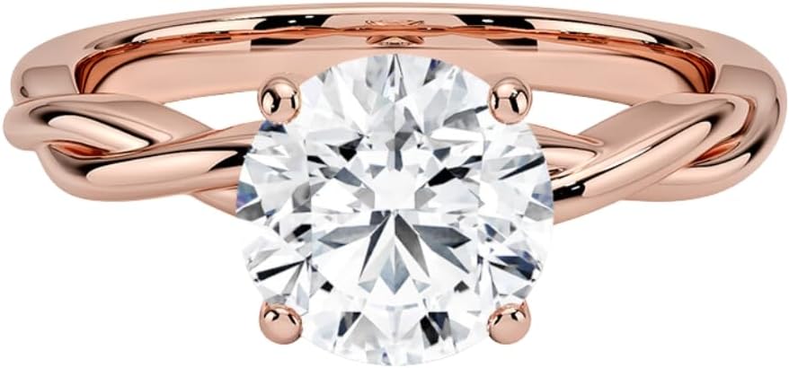 1-3 CT Moissanite Engagement Ring in Solid Gold or Silver