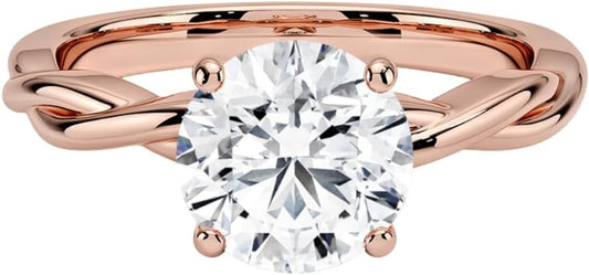 1-3 CT Moissanite Engagement Ring in Solid Gold or Silver