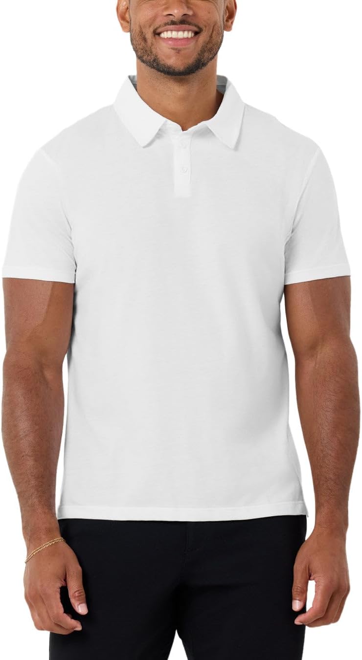INTO THE AM Polo Shirts for Men - Slim Fit Short Sleeve Collared