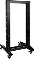 NavePoint 22U 2-Post Open Frame Server Rack - Mobile, High Airflow