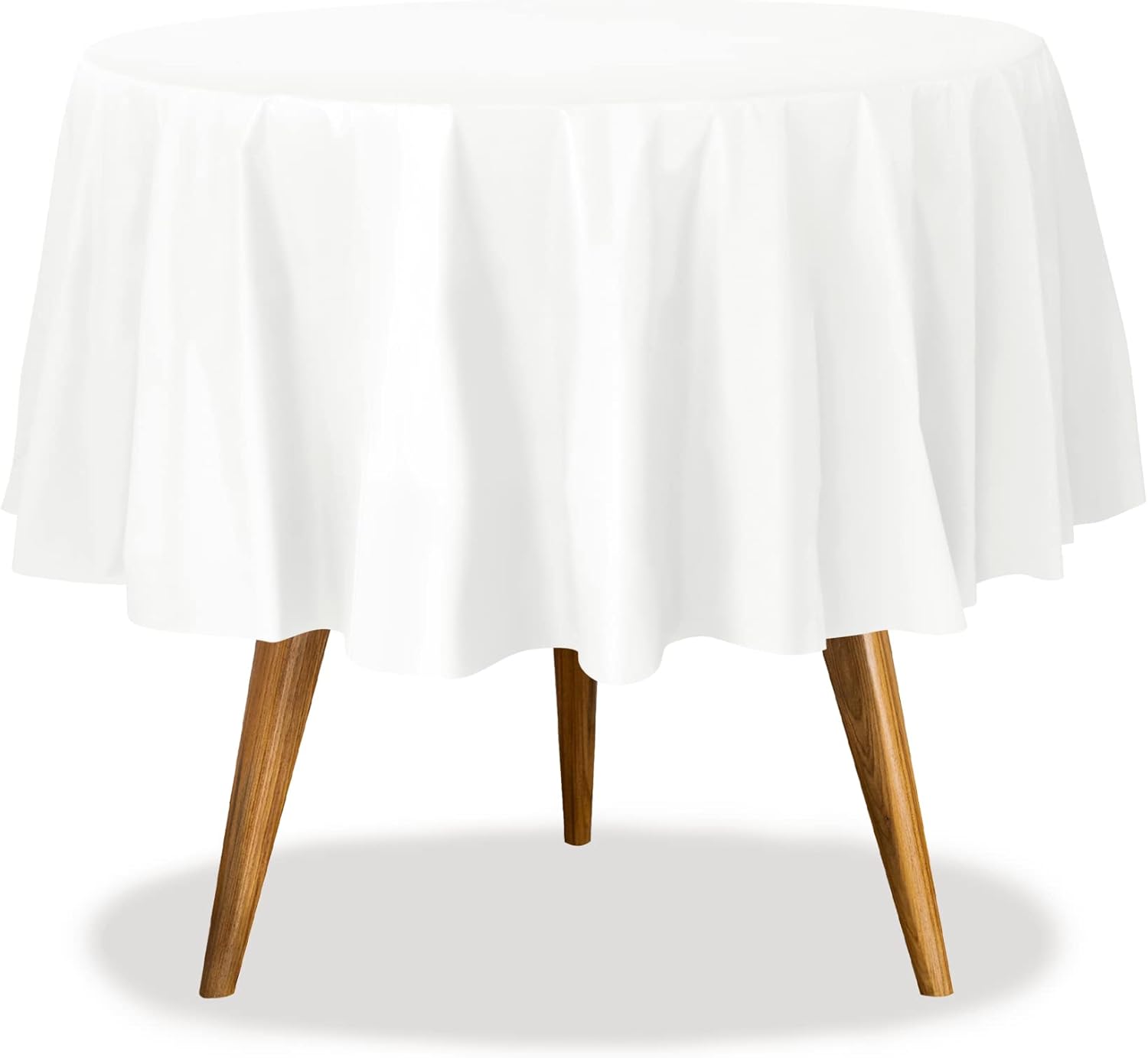 White Disposable Plastic Tablecloths for Round Tables - 36 Pack