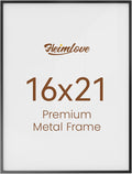 Heimlove 16x21 Metal Picture Frame Black Aluminum - Tempered Glass