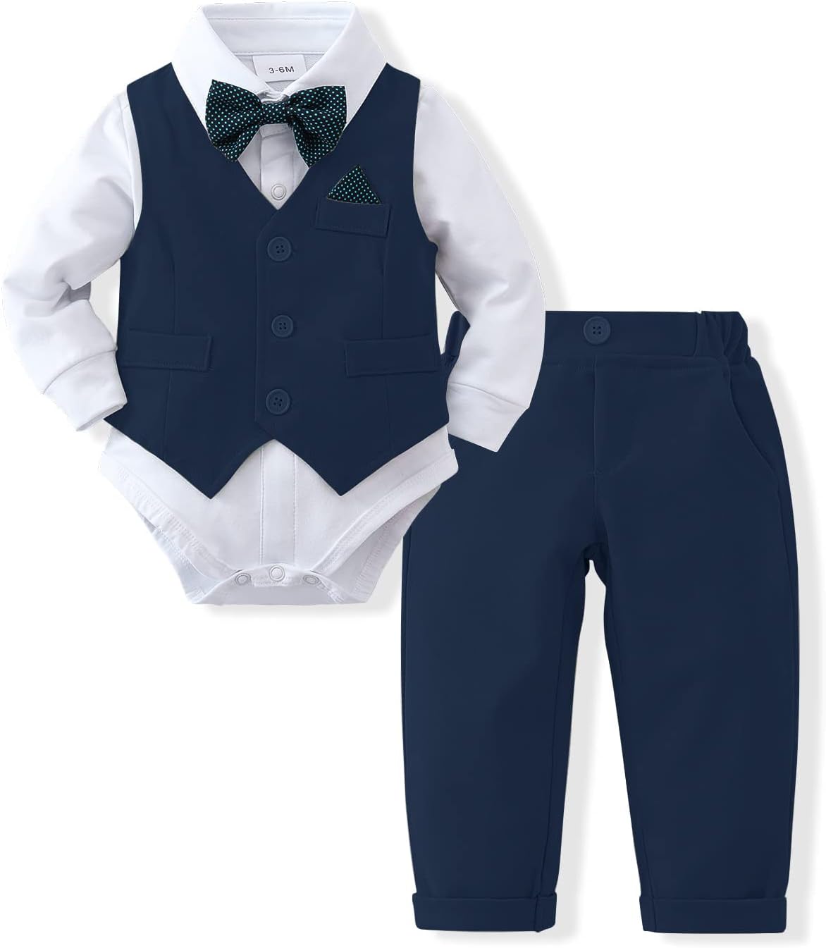 DISAUR Baby Boy Clothes 4PCS Gentleman Dress Suit Set for Kids