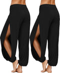 High Slit Harem Pants for Women - Soft Modal Cotton Lounge Fit