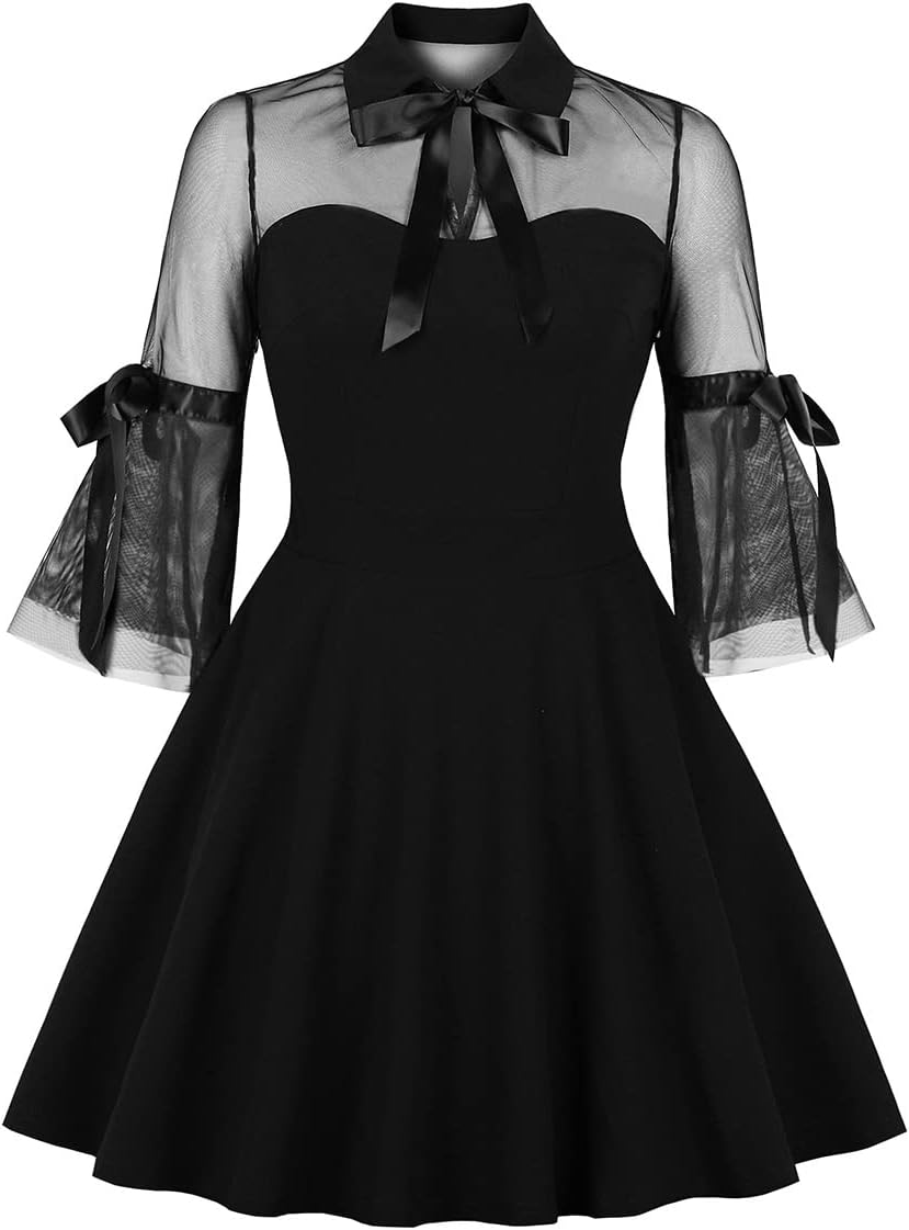 Women's Vintage Polka Dot 1950s Retro Rockabilly Prom Dress