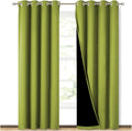 Blackout Curtains 84 in Long Fresh Green Pair - Real Light Blocker