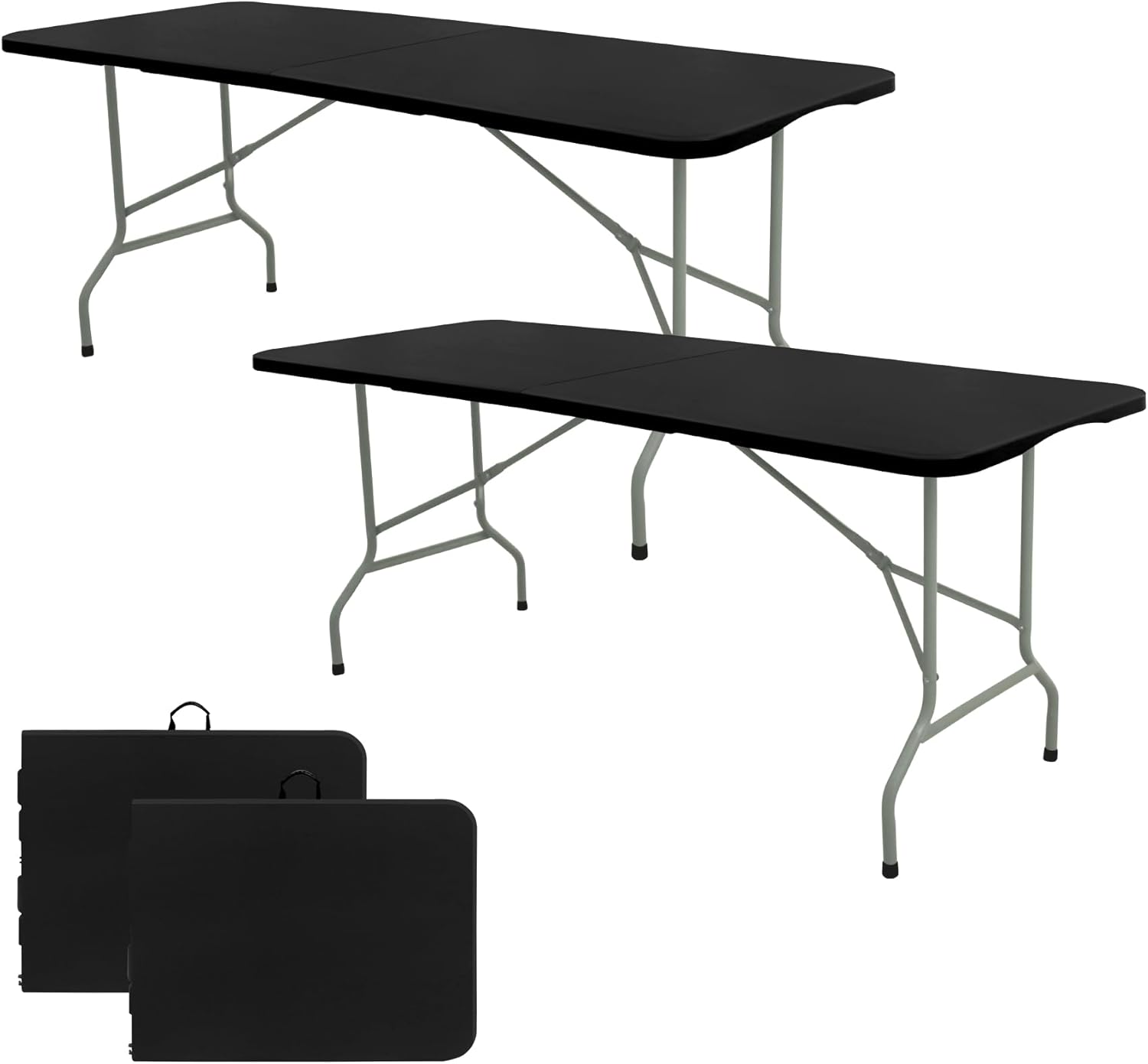 Set of 2 Portable 6 FT Folding Tables for Outdoor Events