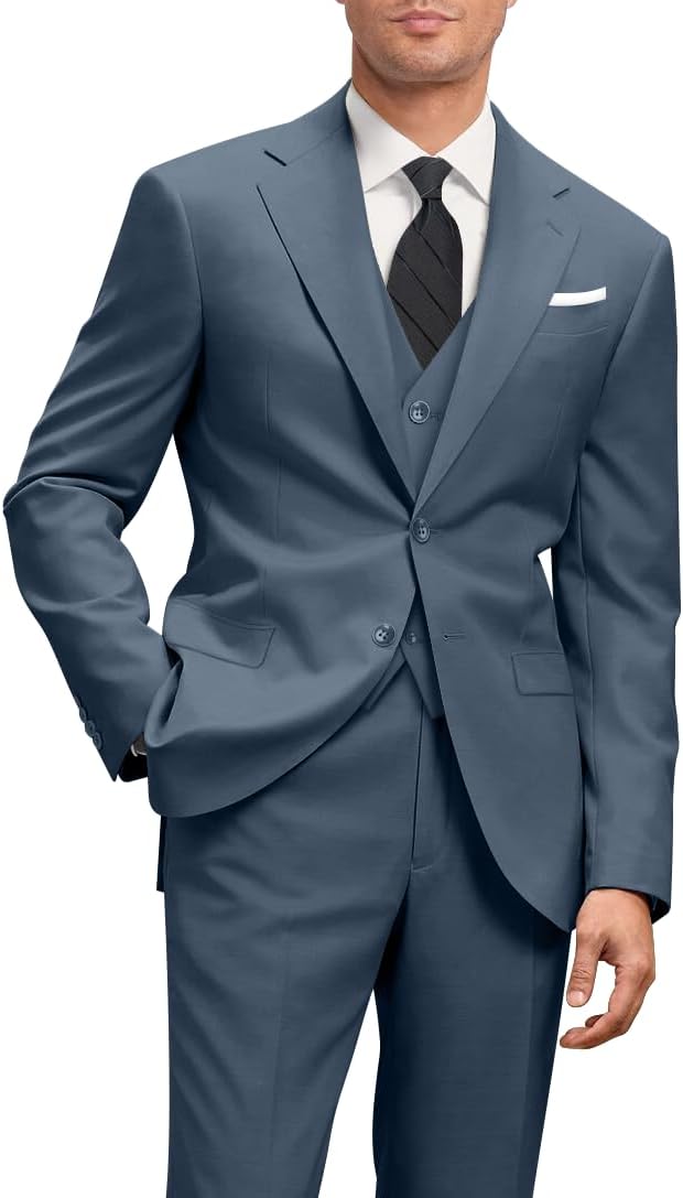 Men's Slim Fit 3 Piece Suit Set with Tie for Any Occasion