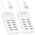 2 Pack 10-Ports USB Charger Station - Family Desktop Charging Hub