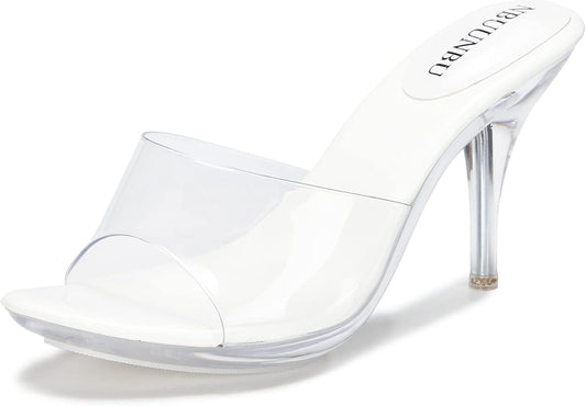 Silver Clear Heels for Women - Sexy Stiletto Sandals