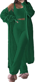 Fixmatti Women's Fuzzy 3 Piece Sweatsuit Lounge Set - Cozy Lounging