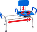 Carousel Sliding Shower Chair Tub Transfer Bench with Swivel Seat