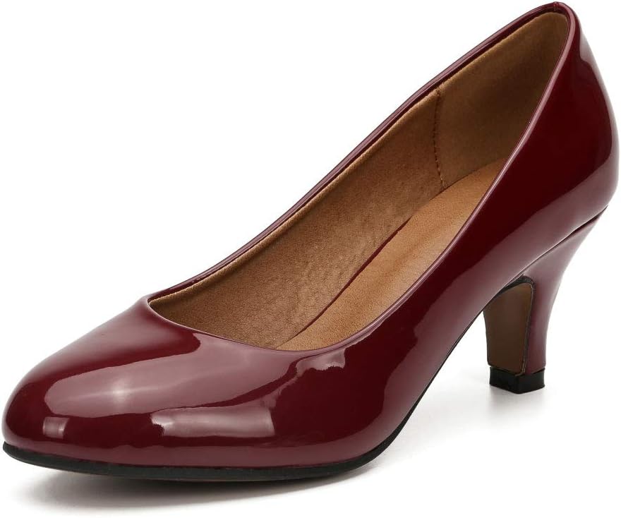 Women's Classic Round Toe Pump Kitten Low Heel Shoes Review
