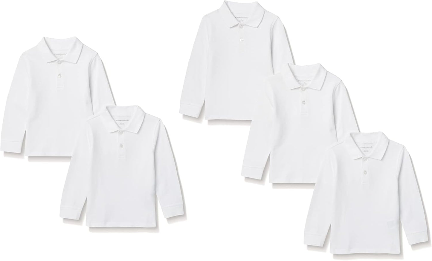 Boys and Toddlers' Long-Sleeve Pique Polo Shirts Multipacks