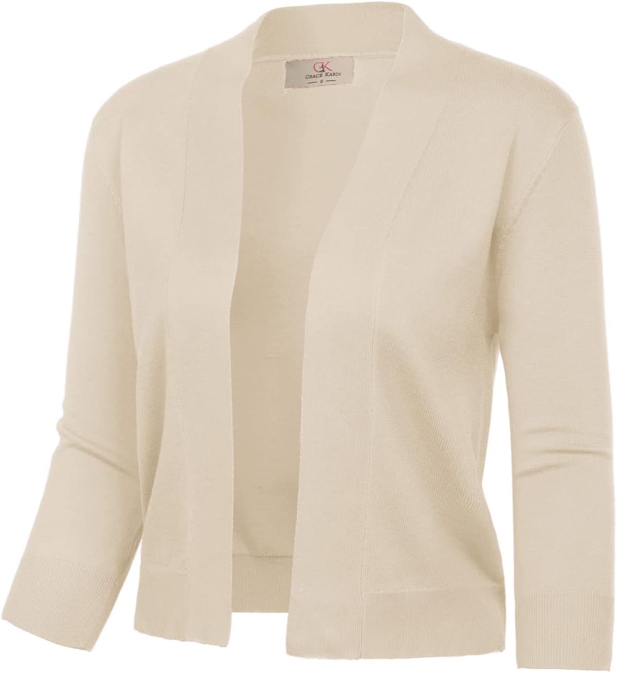 GRACE KARIN Women's 3/4 Sleeve Knit Cropped Cardigan Sweaters