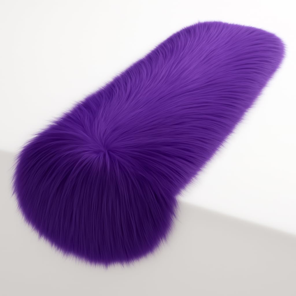 Purple Faux Fur Table Runner for Holiday and Year-Round Decor